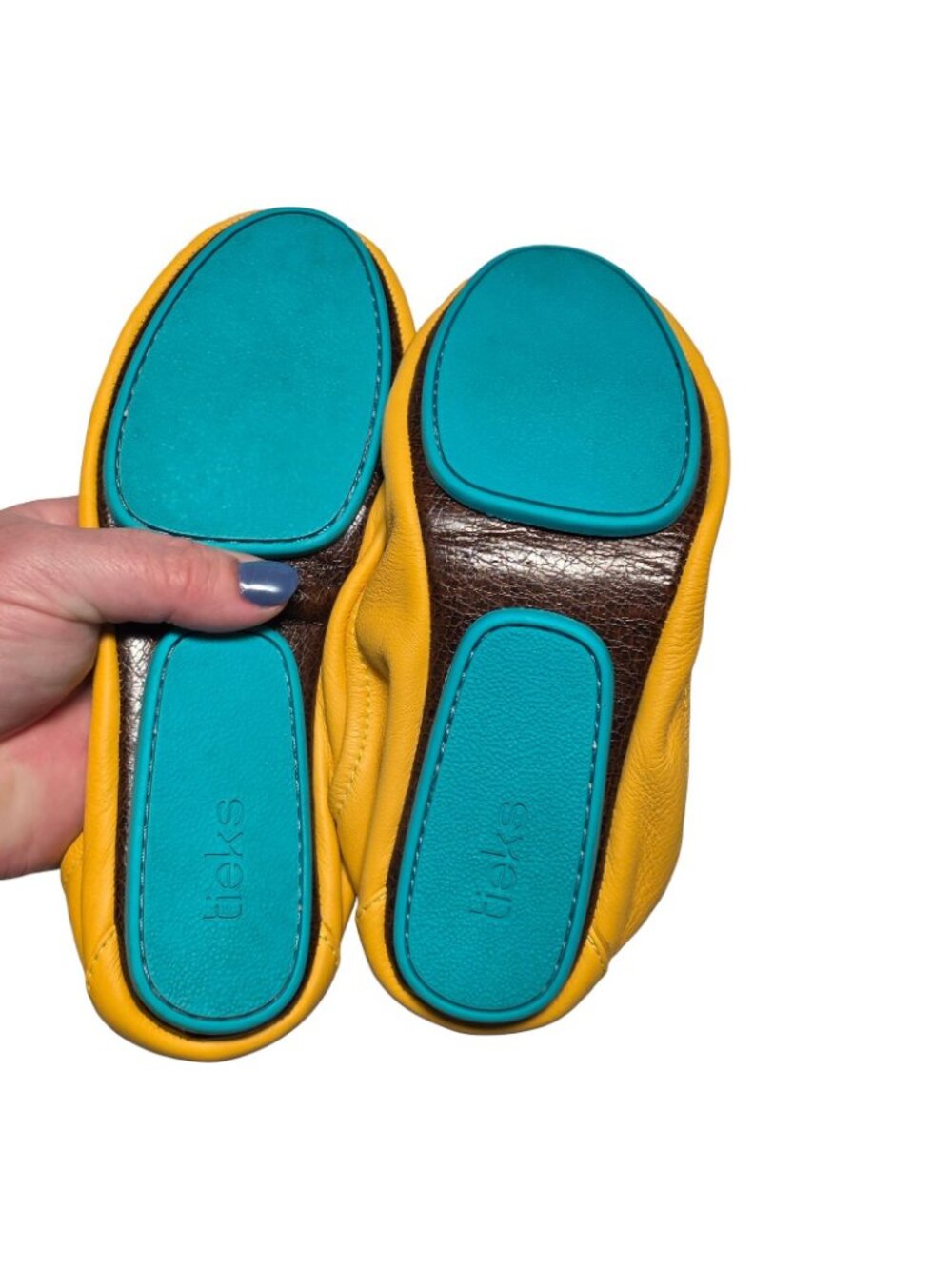 Women's - Tieks by Gavrieli Yellow Leather Flats, Size 5 - Picture 7 of 9